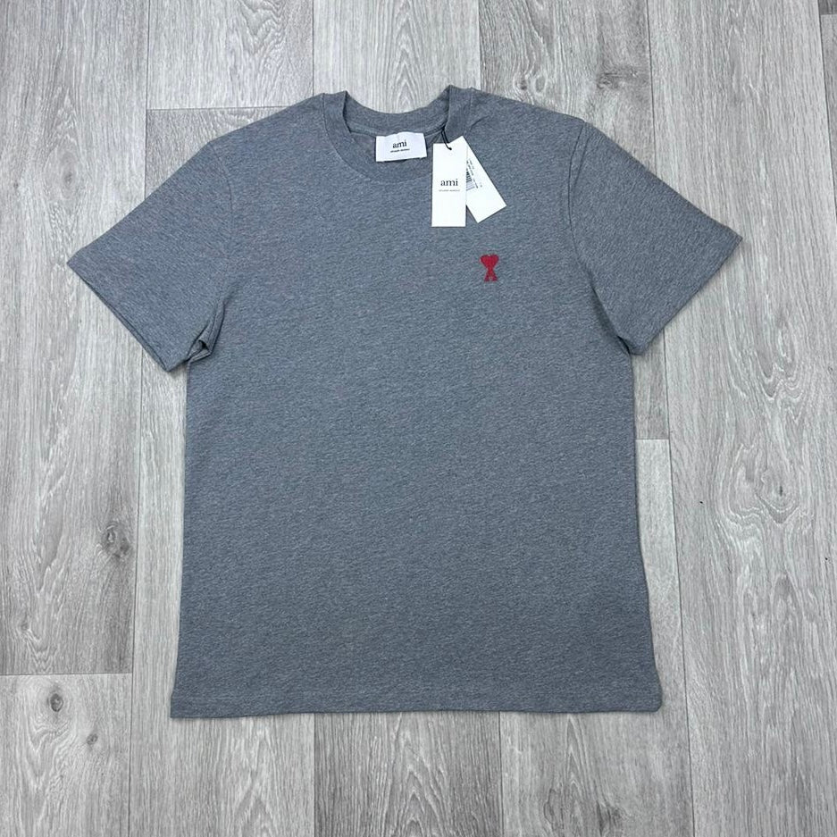 Ami Embroidered Logo T-Shirt_Grey