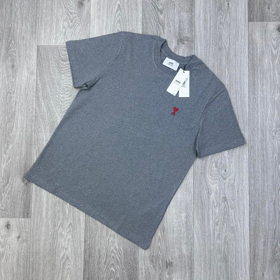 Ami Embroidered Logo T-Shirt_Grey